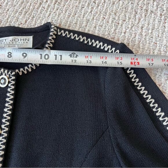 St. John Collection Santana Knit Black Blazer Jacket - Picture 3 of 10